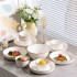 High aesthetic underglaze color light luxury cream style household ceramic tableware set, bowls, plates, noodles, soup bowls, fish dishes, free