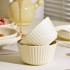 Home ceramic tableware, bowls, plates, noodles, soup bowls, fish plates, free combination gift, anti slip, high aesthetic value, light luxury, vertical patterned cream