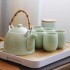 Celadon tea set, household tea pot, tea cup, Jingdezhen ceramic, modern and simple Japanese style set, large handle teapot
