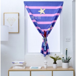Fashionable, easy to use, no punching, magic tape curtains, semi blackout curtains, finished short curtains, starfish cross-border exclusive supply