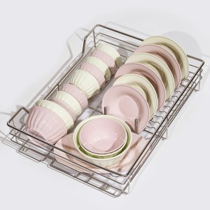 Cream style underglaze colored porcelain grid free combination gift, household ceramic tableware set, bowls, plates, noodles, soup bowls, fish dishes