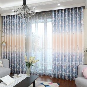 Cross border pastoral printed curtains, blackout fabric, romantic flowers, finished curtains, foreign trade, AliExpress, Amazon