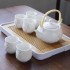 Jingdezhen Tiliang Ceramic Tea Set for Home Use, Modern, Simple, Handmade, Gold Plated Living Room Teapot, Tea Cup, and Tray Delivery