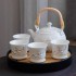 Jingdezhen Tiliang Ceramic Tea Set for Home Use, Modern, Simple, Handmade, Gold Plated Living Room Teapot, Tea Cup, and Tray Delivery