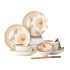 Bowl, Plate, Dish Set for Home Use Japanese Camellia Ceramic Creative Eating Bowl, Noodles Bowl, Plate, Dish and Chopstick Combination