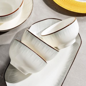 Home Luxury Bowl Plate Soup Bowl 2024 New Ceramic Tableware Set Bowl Chopsticks Bowl Utensils Rice Bowl Plate Combination Simple