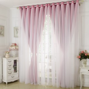 2021 Cross border Shopee AliExpress Pure Color Double Layer Living Room Bedroom Double Layer Curtain Cotton Curtain