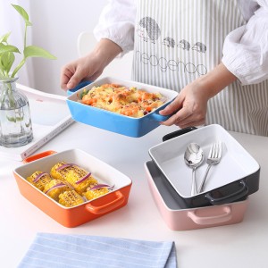 Ceramic baking tray, cheese baked rice baking tray, oven baking bowl, creative internet famous plate, vegetable plate, household baked rice bowl
