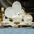 Ceramic Bowl and Dish Set Jingdezhen Home Light Luxury Moving Home Wedding Bone Porcelain Tableware Bowl and Dish Home Wholesale