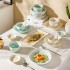 New cream style ceramic bowl and dish set with underglaze color tableware, high aesthetic value bowl and soup bowl combination, household ceramic bowl New cream style ceramic bowl and dish set with underglaze color tableware, high aesthetic value bowl and soup bowl combination, household ceramic bowl