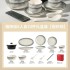 High end feeling bowl and dish set for home use 2024 new simple bowl and dish for housewarming, ceramic underglaze color tableware and dishes