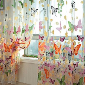 Offset printing butterfly glass yarn printing butterfly rotten flower curtain and window screen cross-border foreign trade AliExpress eBay Amazon