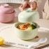 Cream style dual-purpose instant noodle bowl, multifunctional soup bowl, creative Japanese style covered household ceramic bowl set, high aesthetic value