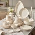 High end tableware set for household use 2024 new ceramic dishes with high aesthetic value for housewarming