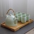 Celadon tea set, household tea pot, tea cup, Jingdezhen ceramic, modern and simple Japanese style set, large handle teapot