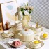 Free combination gift, high aesthetic value, light luxury coffee color, cream, household ceramic tableware set, bowls, plates, noodles, soup bowls, fish dishes