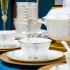 Dish set for home use 2024 new Jingdezhen Chinese style light luxury housewarming ceramic bowls and chopsticks high-end tableware and plates