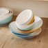 Ceramic Bowl Cloth Pattern Bowl and Dish Set Home Ins High Beauty Simple Bowl, Chopstick, Dish and Utensils Complete Set Combination Bowl and Utensils