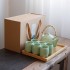 Celadon tea set, household tea pot, tea cup, Jingdezhen ceramic, modern and simple Japanese style set, large handle teapot