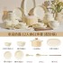 2024 new underglaze colored tableware and plates set for home use, with a sense of luxury and joy in moving into a new home