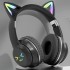 New cat ear glowing GRB Bluetooth headset with gradient color cross-border SY618 wireless headset factory wholesale