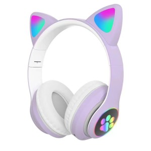 Cat Ear Luminous Bluetooth Earphones Wireless Headwear STN-28 Cross border Popular Cute Series New Product Manufacturer Direct Sales
