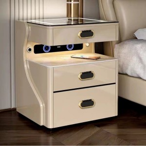 Smart bedside table safe integrated simple modern wireless charging fingerprint lock Bluetooth bedside cabinet safe