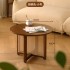New Chinese style rattan tea table with wooden style, small-sized homestay, solid wood round table, wabi sabi living room, balcony, leisure small tea table
