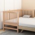 Beech wood children's bed with spliced large bed and guardrail, single boy, widened baby bed, small bed with solid wood splicing