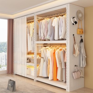 Three Arrows Shelves, Wardrobes, Hangers, Rentals, Home Use, Open Bedroom Storage, Easy Wardrobe Assembly, Floor Shelves