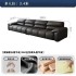 Real leather sofa, top layer cowhide, living room, small apartment, Italian minimalist, elephant ear straight row three seater leather sofa