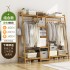 Simple room floor to ceiling home hanging clothes rack vertical wardrobe bedroom solid wood coat rack storage clothes rack