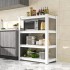 Three arrow white kitchen storage rack, floor to ceiling multi-layer storage rack, microwave oven, balcony storage rack, household shelf Three arrow white kitchen storage rack, floor to ceiling multi-layer storage rack, microwave oven, balcony storage rack, household shelf