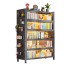 Steel bookshelf with door, glass bookshelf, multi-layer floor to ceiling dust-proof iron cabinet, household carbon steel storage cabinet, storage cabinet