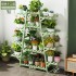 Flower rack, storage rack, balcony, floor to ceiling design, creative living room, succulent solid wood, multi-layer mesh, red flower basin, leaning against the wall, green ivy rack