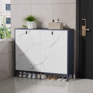 Steel shoe cabinet for home use, entrance hallway, outdoor large capacity with lock, entrance foyer, iron storage cabinet, dust-proof shoe rack