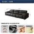 Real leather sofa, top layer cowhide, living room, small apartment, Italian minimalist, elephant ear straight row three seater leather sofa