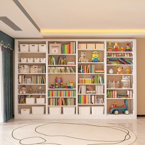 Home steel bookshelf, floor standing bookshelf, children's book rack, library study, iron art, modern and simple storage rack