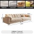 Cream style fabric sofa, living room, small unit, simple modern, light luxury, technology fabric, straight row household cloud sofa
