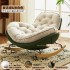 Cream style single chair lazy sofa home living room balcony retro floral fabric leisure chair snail rocking chair sofa Cream style single chair lazy sofa home living room balcony retro floral fabric leisure chair snail rocking chair sofa