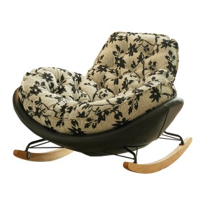 Cream style single chair lazy sofa home living room balcony retro floral fabric leisure chair snail rocking chair sofa