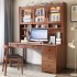Solid wood desk, computer desk, bookshelf, bookshelf integrated combination, children's study desk, chair, bedroom, student writing desk, home use Solid wood desk, computer desk, bookshelf, bookshelf integrated combination, children's study desk, chair, bedroom, student writing desk, home use