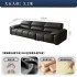 Real leather sofa, top layer cowhide, living room, small apartment, Italian minimalist, elephant ear straight row three seater leather sofa