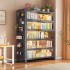 Steel bookshelf with door, glass bookshelf, multi-layer floor to ceiling dust-proof iron cabinet, household carbon steel storage cabinet, storage cabinet