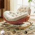 Cream style single chair lazy sofa home living room balcony retro floral fabric leisure chair snail rocking chair sofa Cream style single chair lazy sofa home living room balcony retro floral fabric leisure chair snail rocking chair sofa