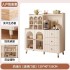 Solid wood dining cabinet, household kitchen storage cabinet, simple and modern living room, visible storage cabinet, wall mounted cabinet, integrated cabinet