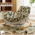 Cream style single chair lazy sofa home living room balcony retro floral fabric leisure chair snail rocking chair sofa Cream style single chair lazy sofa home living room balcony retro floral fabric leisure chair snail rocking chair sofa