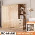 Sliding door wardrobe, family bedroom, economical all solid wood rental room, suitable for children, small apartment, storage, large wardrobe