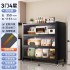 Household steel kitchen storage cabinet, floor to ceiling multi-layer shelf, microwave oven, cabinet with door, dustproof storage cabinet