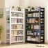 Steel floor standing bookshelf for home study, modern and simple iron storage rack for children's picture books, book storage rack